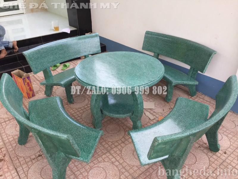 Giá Bàn ghế đá cong xanh Chân bàn 2 tầng