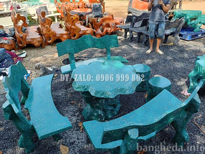 Bộ bàn nấm sơn giả đá cẩm thạch