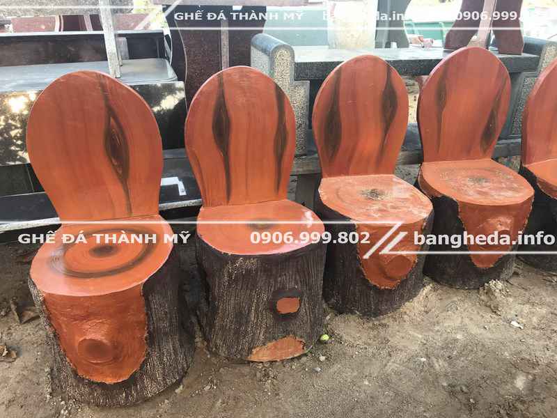 Mua ghế đá giả gỗ trang trí quán café 1