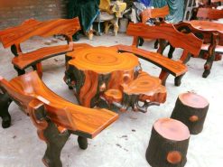 Bàn ghế đá sơn giả gỗ