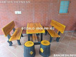 Bàn đá giả gỗ đôn gốc cây