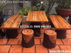 Bàn đá giả gỗ không tựa
