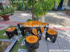 Bàn ghế bê tông giả gỗ