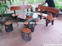 Bàn ghế đá giả gốc cây