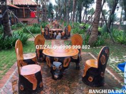 Bàn ghế xi măng giả gỗ