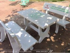 Bộ ghế đá màu trắng [Loại 1m]