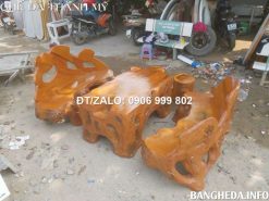 Bộ ghế đá giả gỗ sang trọng