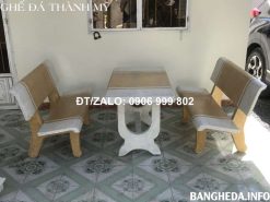 Bộ ghế đá xọc trắng vàng