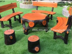 Bán bộ bàn ghế đá giả gỗ