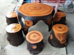 Bàn ghế đá giả gỗ chất lượng