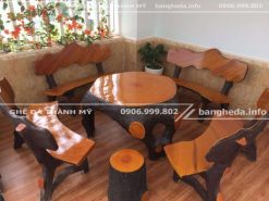 Bộ bàn ghế đá giả gỗ gốc cây