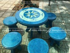 Bàn ghế đá xanh dương (5 đôn)