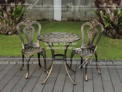 Bộ bàn 2 ghế sơn nhủ đồng