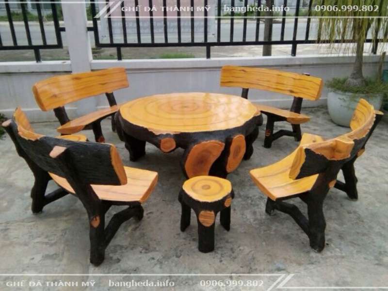 Bàn ghế đá giả gỗ