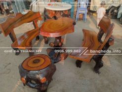 Bộ bàn ghế đá xi măng giả gỗ