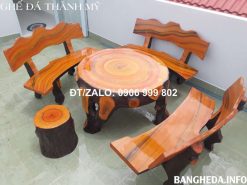 Bộ bàn ghế xi măng giả gỗ