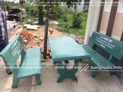 Bộ ghế đá sân vườn màu xanh