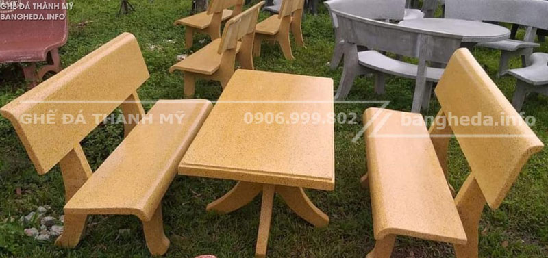Bộ ghế đá bàn hình chữ nhật