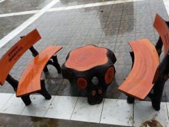 Bàn ghế đá giả gỗ giá rẻ