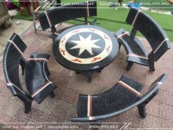 Bộ bàn ghế đá tròn [4 ghế]