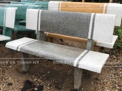 Ghế đá sân vườn trắng xám