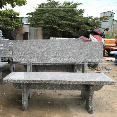 ghế đá hoa cương màu xám loại dày